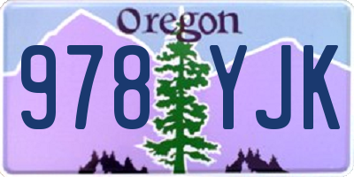 OR license plate 978YJK