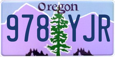 OR license plate 978YJR