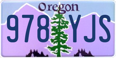 OR license plate 978YJS