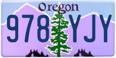 OR license plate 978YJY