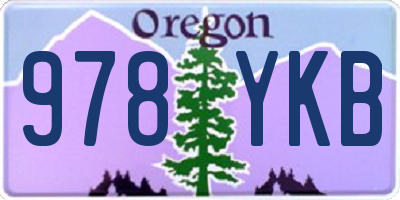 OR license plate 978YKB