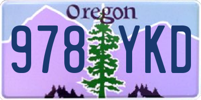 OR license plate 978YKD