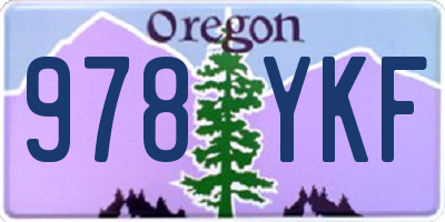 OR license plate 978YKF