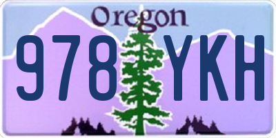 OR license plate 978YKH