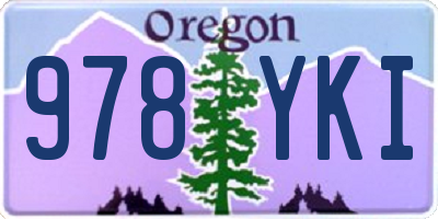 OR license plate 978YKI