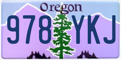 OR license plate 978YKJ