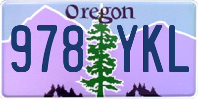 OR license plate 978YKL