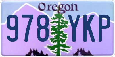 OR license plate 978YKP