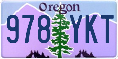 OR license plate 978YKT