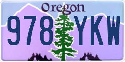 OR license plate 978YKW