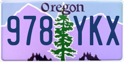 OR license plate 978YKX