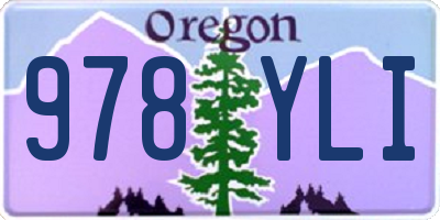 OR license plate 978YLI