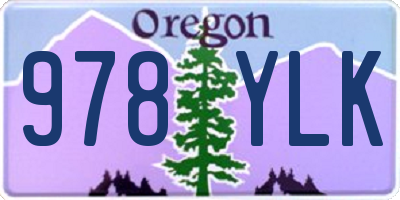 OR license plate 978YLK