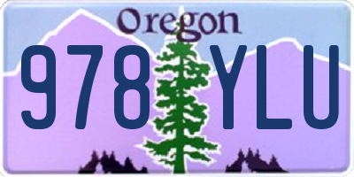 OR license plate 978YLU