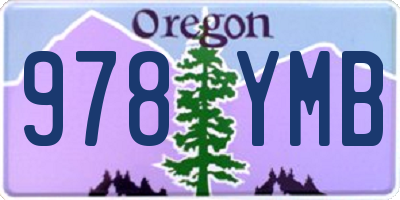 OR license plate 978YMB