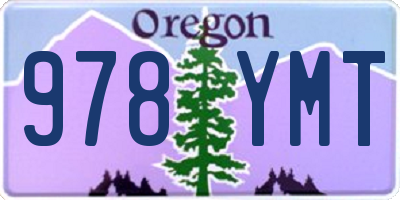 OR license plate 978YMT
