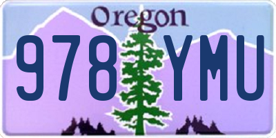OR license plate 978YMU