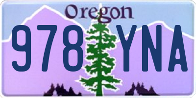 OR license plate 978YNA