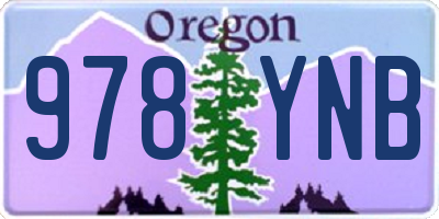 OR license plate 978YNB