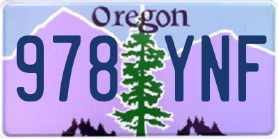 OR license plate 978YNF