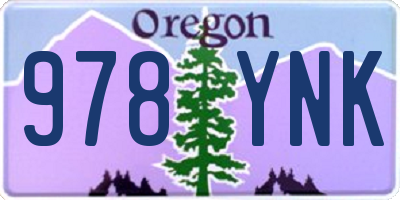 OR license plate 978YNK