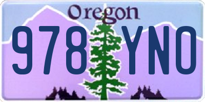 OR license plate 978YNO