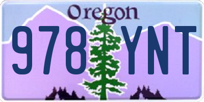 OR license plate 978YNT