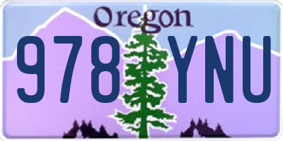 OR license plate 978YNU