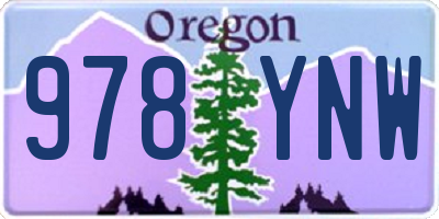 OR license plate 978YNW