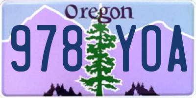 OR license plate 978YOA