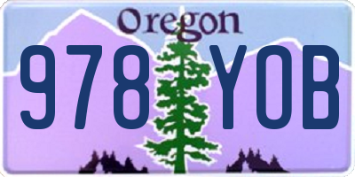 OR license plate 978YOB