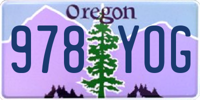 OR license plate 978YOG