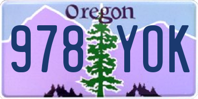 OR license plate 978YOK