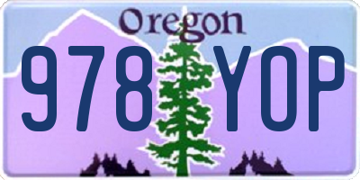 OR license plate 978YOP