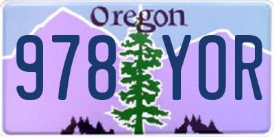 OR license plate 978YOR