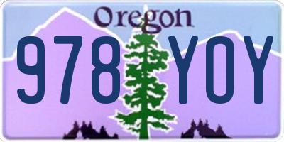 OR license plate 978YOY