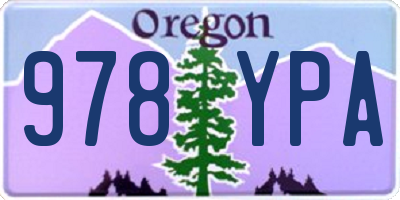 OR license plate 978YPA