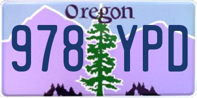 OR license plate 978YPD