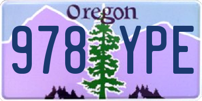 OR license plate 978YPE