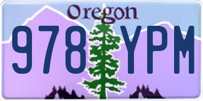 OR license plate 978YPM