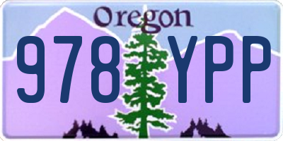 OR license plate 978YPP