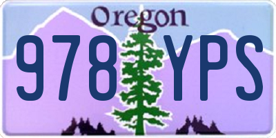 OR license plate 978YPS