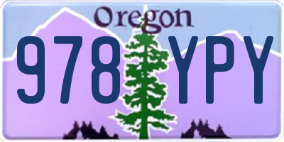 OR license plate 978YPY
