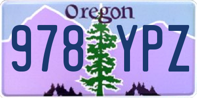 OR license plate 978YPZ