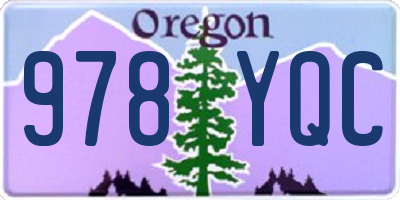 OR license plate 978YQC