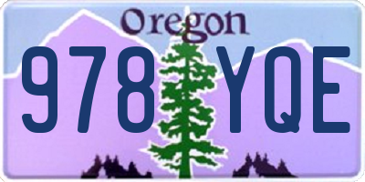 OR license plate 978YQE