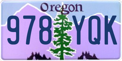 OR license plate 978YQK