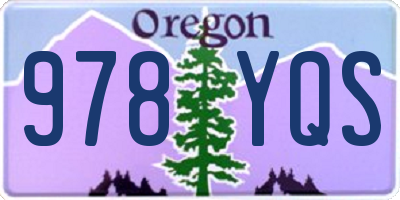 OR license plate 978YQS