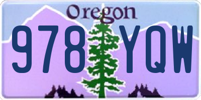 OR license plate 978YQW