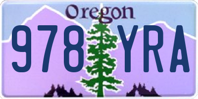 OR license plate 978YRA